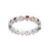 ANELLO ETERNITY STELLE CON ZIRCONI RAINBOW MULTICOLOR IN ARGENTO 925 GALVANICA RODIO