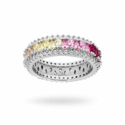 ANELLO ETERNITY RIVIERA A GIRO CON ZIRCONI MULTICOLOR IN ARGENTO 925 GALVANICA RODIO