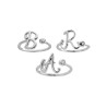 ANELLO LETTERA INIZIALE IN CORSIVO CON PUNTO LUCE ZIRCONE BIANCO IN ARGENTO 925 GALVANICA RODIO
