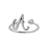 ANELLO LETTERA INIZIALE IN CORSIVO CON PUNTO LUCE ZIRCONE BIANCO IN ARGENTO 925 GALVANICA RODIO