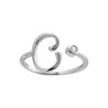 ANELLO LETTERA INIZIALE IN CORSIVO CON PUNTO LUCE ZIRCONE BIANCO IN ARGENTO 925 GALVANICA RODIO