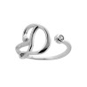 ANELLO LETTERA INIZIALE IN CORSIVO CON PUNTO LUCE ZIRCONE BIANCO IN ARGENTO 925 GALVANICA RODIO