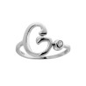 ANELLO LETTERA INIZIALE IN CORSIVO CON PUNTO LUCE ZIRCONE BIANCO IN ARGENTO 925 GALVANICA RODIO