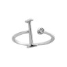 ANELLO LETTERA INIZIALE IN CORSIVO CON PUNTO LUCE ZIRCONE BIANCO IN ARGENTO 925 GALVANICA RODIO