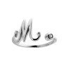 ANELLO LETTERA INIZIALE IN CORSIVO CON PUNTO LUCE ZIRCONE BIANCO IN ARGENTO 925 GALVANICA RODIO