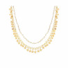 COLLANA DUE FILI PERLE E CATENA CON STELLE PLAIN PENDENTI IN ARGENTO 925 GALVANICA ORO