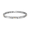 BRACCIALE UOMO MAGLIA IMPERNIATA CON PUNTI ORO IN ACCIAIO