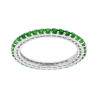 ANELLO ETERNITY VERETTA A GIRO CON CUBIC ZIRCONIA VERDE SMERALDO MM 2 IN ARGENTO 925 GALVANICA RODIO