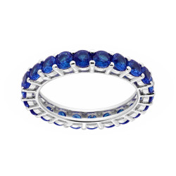 ANELLO ETERNITY VERETTA A GIRO CON CUBIC ZIRCONIA BLU ZAFFIRO MM 3 IN ARGENTO 925 GALVANICA RODIO