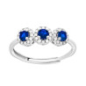 ANELLO TRILOGY CON CUBIC ZIRCONIA BLU ZAFFIRO IN ARGENTO 925 GALVANICA RODIO