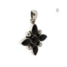 CIONDOLO ETNICO FIORE CON PERLE E PIETRE NATURALI IN ARGENTO 925