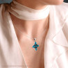 CIONDOLO ETNICO FIORE CON PERLE E PIETRE NATURALI IN ARGENTO 925