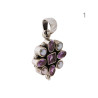 CIONDOLO ETNICO FIORE CON PERLE E PIETRE NATURALI IN ARGENTO 925