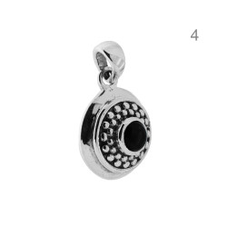 CIONDOLO ETNICO TONDO SOLE CON PIETRE NATURALI IN ARGENTO 925