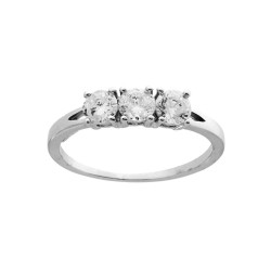 ANELLO TRILOGY CON ZIRCONI BIANCHI MM 4 IN ARGENTO 925 RODIATO
