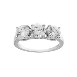 ANELLO TRILOGY CON ZIRCONI BIANCHI MM 6 IN ARGENTO 925 RODIATO
