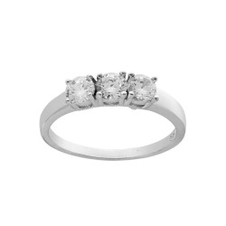 ANELLO TRILOGY CON ZIRCONI BIANCHI MM 4 IN ARGENTO 925 RODIATO