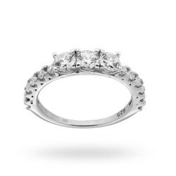 ANELLO TRILOGY CON ZIRCONI BIANCHI MM 4 IN ARGENTO 925 RODIATO