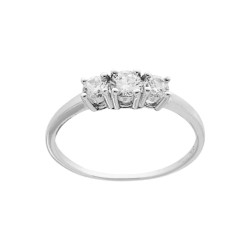 ANELLO TRILOGY CON ZIRCONI BIANCHI MM 4 IN ARGENTO 925 RODIATO