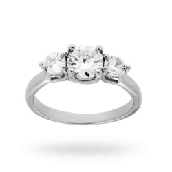 ANELLO TRILOGY CON ZIRCONI BIANCHI MM 4 E 6 IN ARGENTO 925 RODIATO