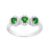 ANELLO TRILOGY CON ZIRCONI VERDE SMERALDO E BIANCHI IN ARGENTO 925 GALVANICA RODIO