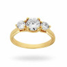 ANELLO TRILOGY CON ZIRCONI BIANCHI MM 4 E 6 IN ARGENTO 925 GALVANICA ORO