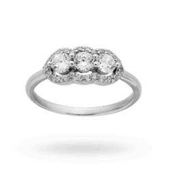 ANELLO TRILOGY CON ZIRCONI BIANCHI MM 3.5 IN ARGENTO 925 RODIATO