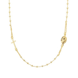 COLLANA ROSARIO MODELLO GIROCOLLO CM 50 CON GRANI A PALLINA LISCIA MM 2.5 IN ARGENTO 925 GALVANICA ORO