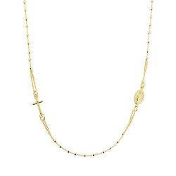 COLLANA ROSARIO MODELLO GIROCOLLO CM 48 CON GRANI A PALLINA LISCIA MM 2 IN ARGENTO 925 GALVANICA ORO