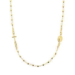 COLLANA ROSARIO MODELLO GIROCOLLO CM 50 CON GRANI A PALLINA DIAMANTATA MM 3 IN ARGENTO 925 GALVANICA ORO