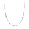COLLANA ROSARIO MODELLO GIROCOLLO CM 48 CON GRANI A PALLINA LISCIA MM 2 IN ARGENTO 925 GALVANICA RODIO