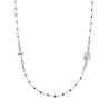 COLLANA ROSARIO MODELLO GIROCOLLO CM 50 CON GRANI A PALLINA DIAMANTATA MM 3 IN ARGENTO 925 GALVANICA RODIO