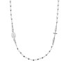COLLANA ROSARIO MODELLO GIROCOLLO CM 50 CON GRANI A PALLINA DIAMANTATA MM 3 IN ARGENTO 925 GALVANICA RODIO
