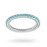 ANELLO ETERNITY VERETTA A GIRO CON ZIRCONI ACQUAMARINA MM 2 IN ARGENTO 925 GALVANICA RODIO