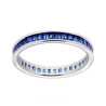 ANELLO ETERNITY VERETTA CON CUBIC ZIRCONIA ZAFFIRO TAGLIO BAGUETTE IN ARGENTO 925 GALVANICA RODIO