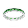 ANELLO ETERNITY VERETTA CON ZIRCONI SMERALDO TAGLIO BAGUETTE MM 3.2 IN ARGENTO 925 GALVANICA RODIO
