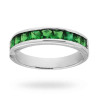 ANELLO VERETTA CON ZIRCONI VERDE SMERALDO MM 2.5 IN ARGENTO 925 GALVANICA RODIO