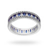 ANELLO ETERNITY BAGUETTE CON ZIRCONI ZAFFIRO IN ARGENTO 925 RODIATO