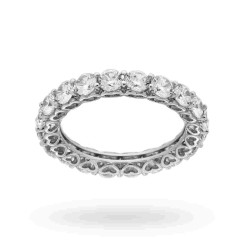 ANELLO ETERNITY VERETTA CON ZIRCONI BIANCHI MM 3.5 IN ARGENTO 925 RODIATO