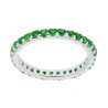 ANELLO ETERNITY VERETTA CON CUBIC ZIRCONIA VERDE SMERALDO MM 2 IN ARGENTO 925 GALVANICA RODIO