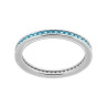 ANELLO ETERNITY VERETTA CON CUBIC ZIRCONIA ACQUAMARINA IN ARGENTO 925 GALVANICA RODIO