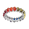 ANELLO ETERNITY VERETTA CON ZIRCONI OVALI RAINBOW MM 5 IN ARGENTO 925 GALVANICA RODIO