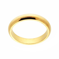 ANELLO FEDE CLASSICA BOMBATA LUCIDA MM 3.5 IN ARGENTO 925 GALVANICA ORO