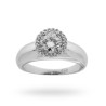 ANELLO CON ZIRCONE TONDO BIANCO IN ARGENTO 925 RODIATO