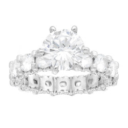ANELLO SOLITARIO CON CUBIC ZIRCONIA BIANCO MODELLO ETERNITY IN ARGENTO 925 GALVANICA RODIO