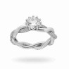 ANELLO SOLITARIO CON GAMBO INTRECCIATO E ZIRCONATO CON ZIRCONE BIANCO MM 8 IN ARGENTO 925 RODIATO