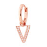 ORECCHINO CERCHIO CON LETTERA E ZIRCONI BIANCHI IN ARGENTO 925 GALVANICA ROSA