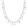 COLLANA CATENA ROLO CON CRYSTAL MULTICOLOR PENDENTI IN ARGENTO 925 GALVANICA RODIO