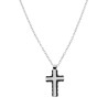 COLLANA CATENA FORZATINA CON CROCE LACCATA NERO IN ACCIAIO