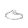 ANELLO SOLITARIO A GRIFFE CON ZIRCONE BIANCO MM 4 IN ARGENTO 925 GALVANICA RODIO